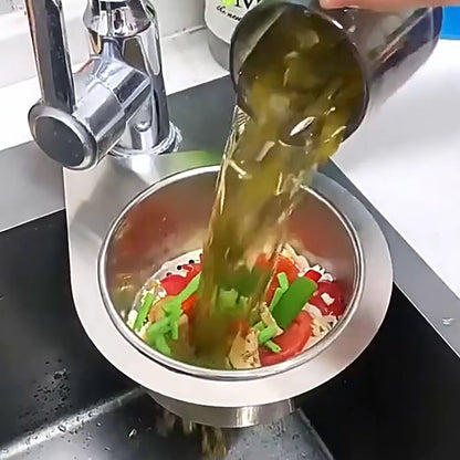 Stainless steel drain basket for kitchen sink