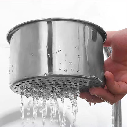 Stainless steel drain basket for kitchen sink