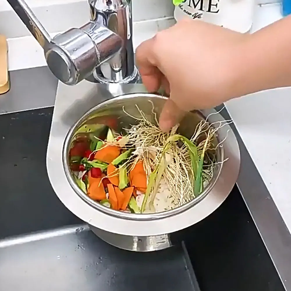 Stainless steel drain basket for kitchen sink
