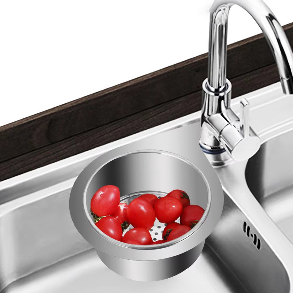 Stainless steel drain basket for kitchen sink