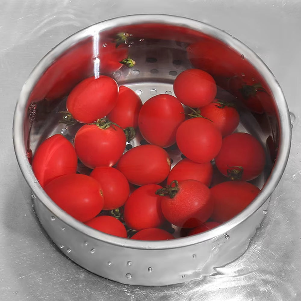 Stainless steel drain basket for kitchen sink
