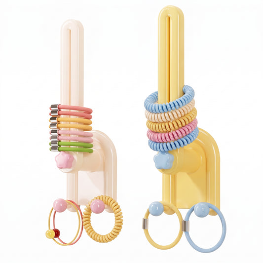 Nail-free wall-mounted hair accessory storage rack