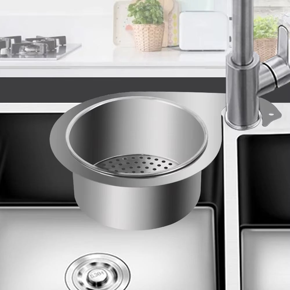 Stainless steel drain basket for kitchen sink