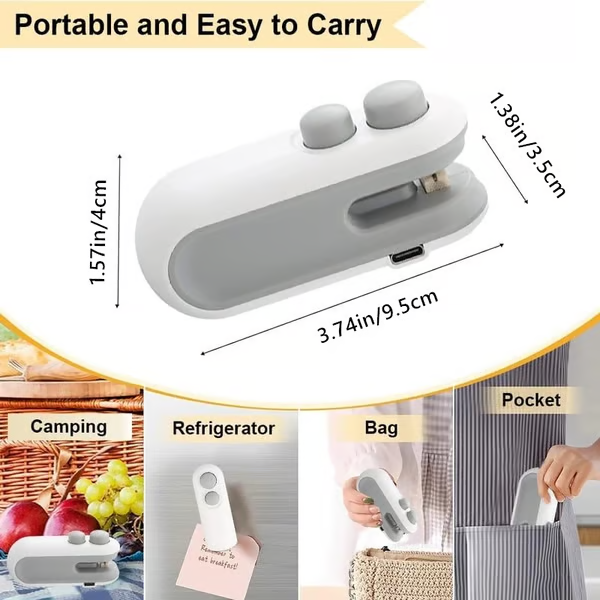 Mini Bag Sealer with Cutter and Magnet