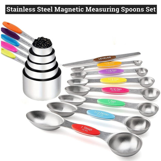 50K+ SOLD - Stainless Steel Magnetic Measuring Spoons Set